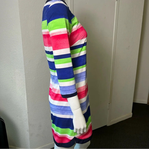 Vince Camuto Striped Watercolor Dress Sz 8 - Picture 3 of 12